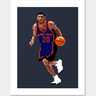 Allan Houston Pixel Dribble Posters and Art